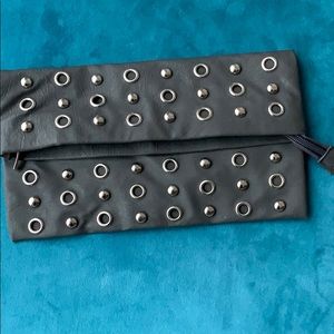 Gray Studded Clutch
